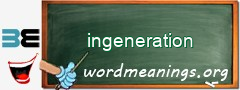 WordMeaning blackboard for ingeneration